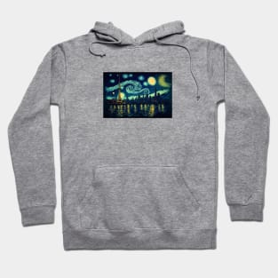 City of Paris under the moon and city lights. Hoodie